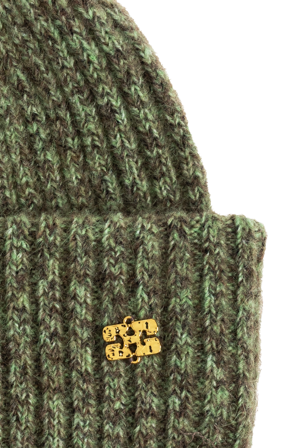 Ganni Wool beanie with logo