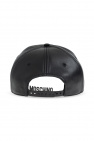 Moschino Leather baseball cap with logo