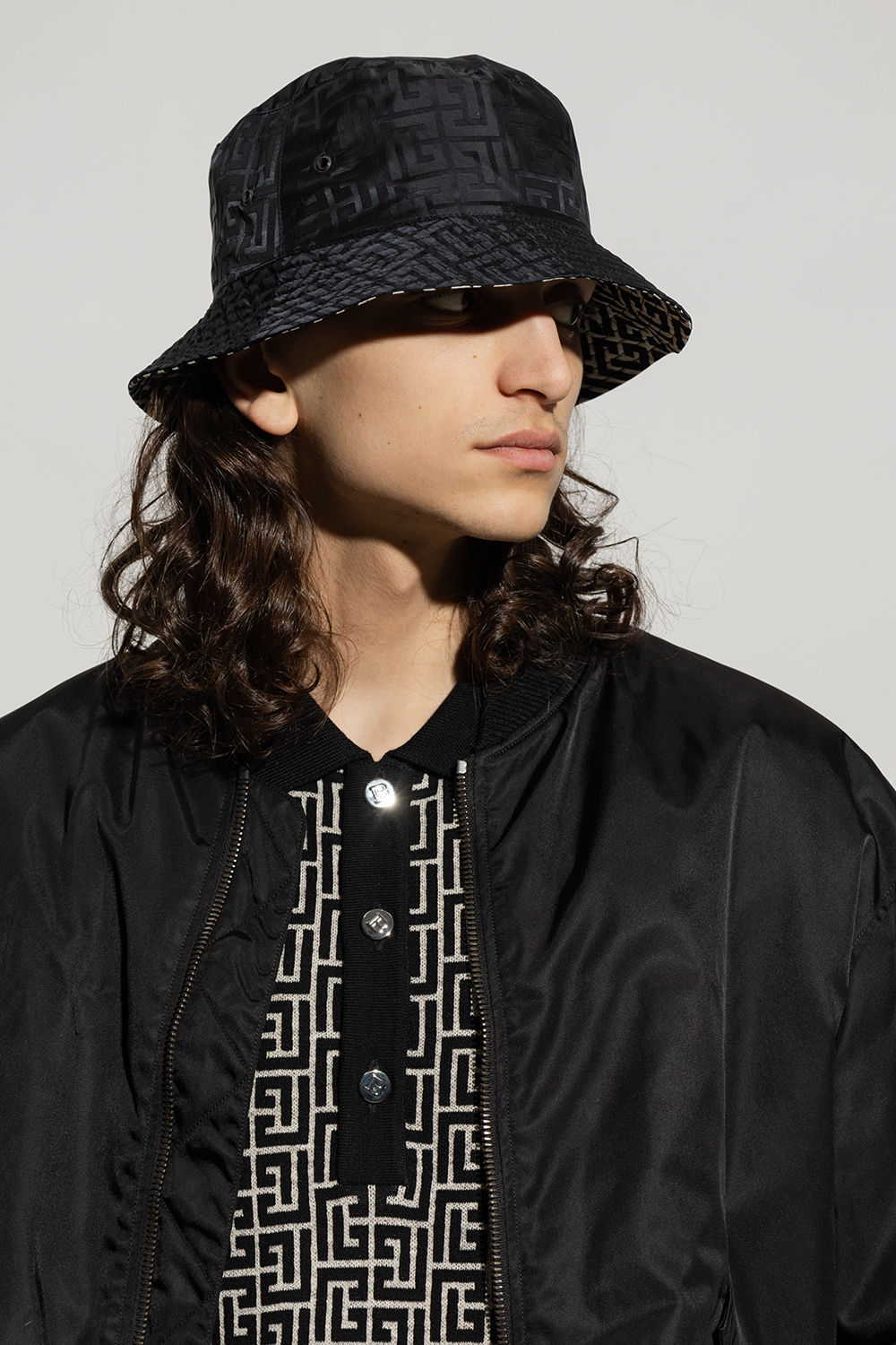 Balmain Monogrammed reversible bucket hat