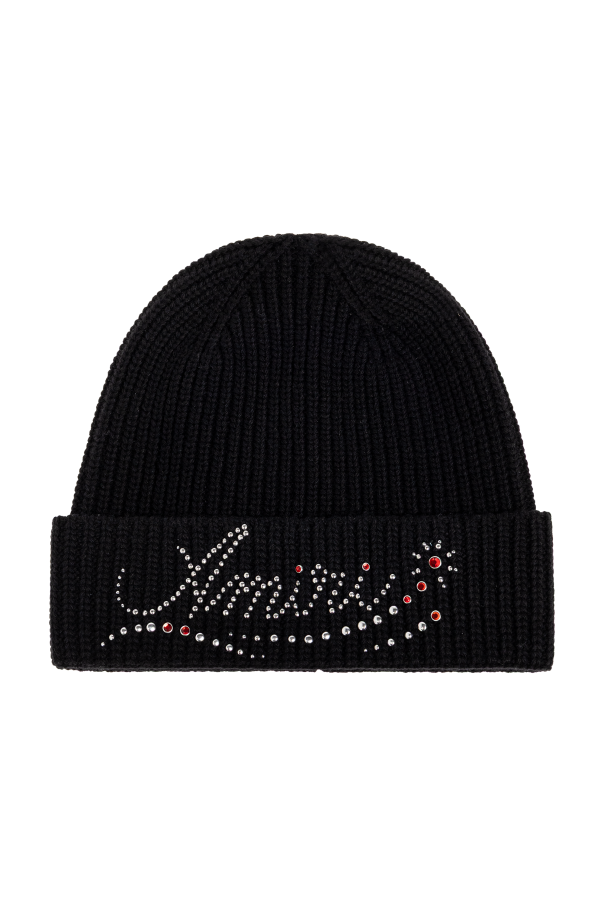 Wool beanie with logo od Amiri