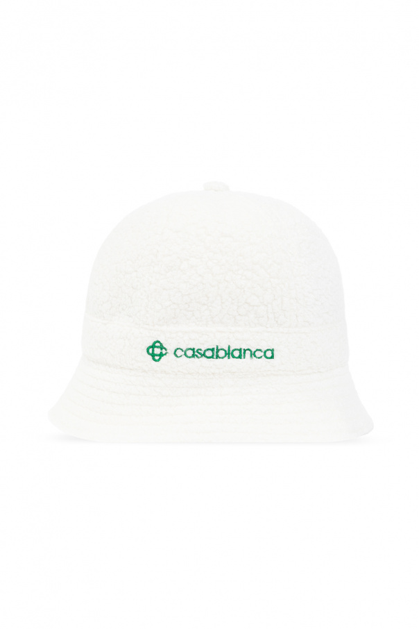 Casablanca logo-patch linen bucket hat