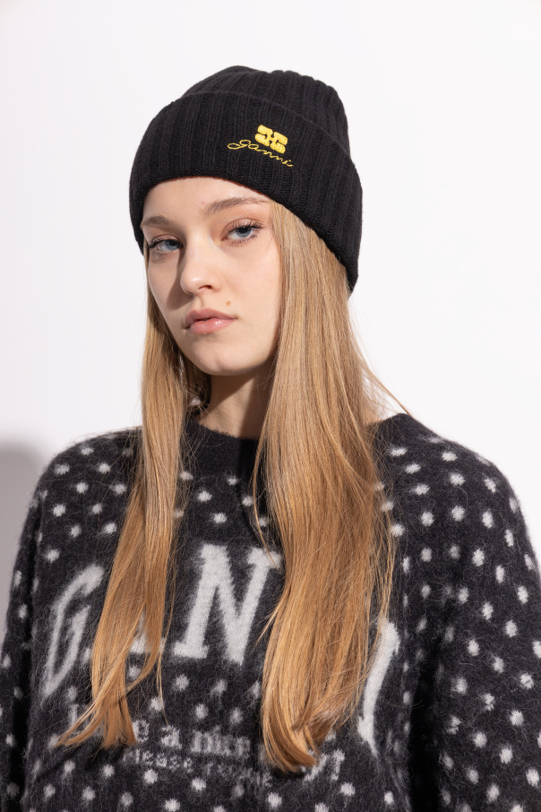 Ganni Czapka z wyszytym logo