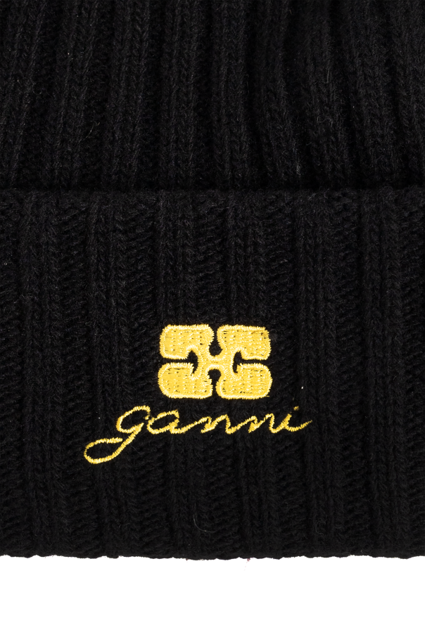 Ganni Czapka z wyszytym logo