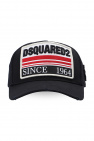 Black hat with a raised rubber logo appliqué from
