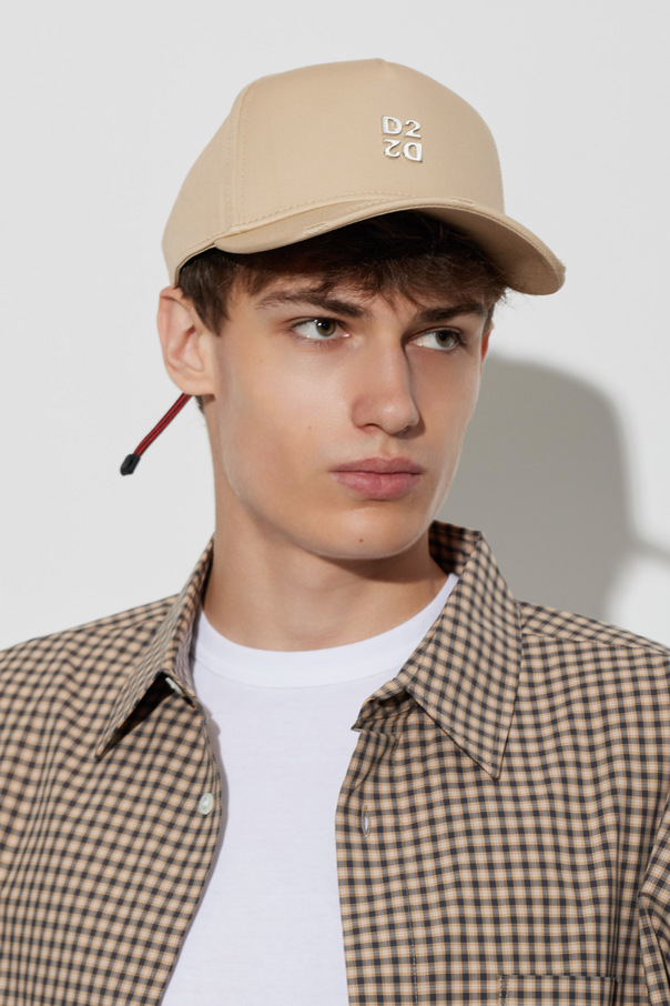 Dsquared2 Șapcă cu cozoroc Dsquared2 bej, unisex, din twill de bumbac premium