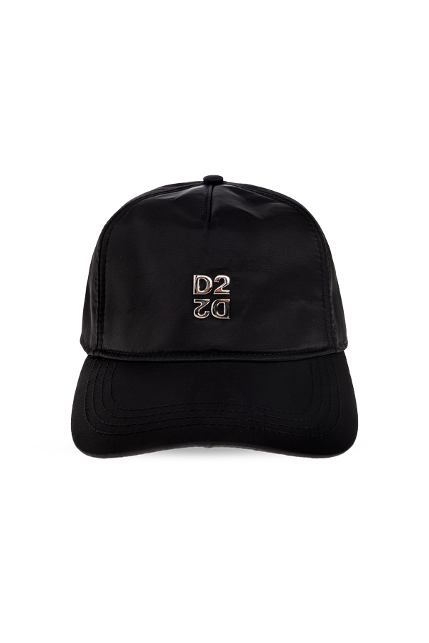 Dsquared2 Black Baseball Cap with Metallic 'D2' Logo od Dsquared2