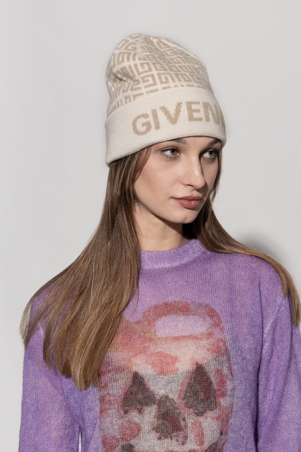 givenchy zip Monogrammed beanie