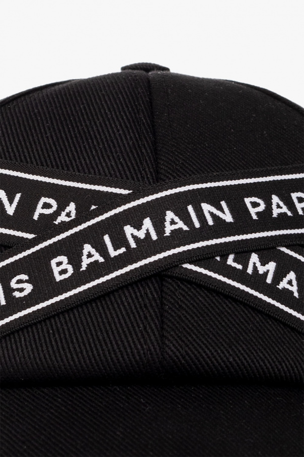 Balmain Black Kids Baseball cap