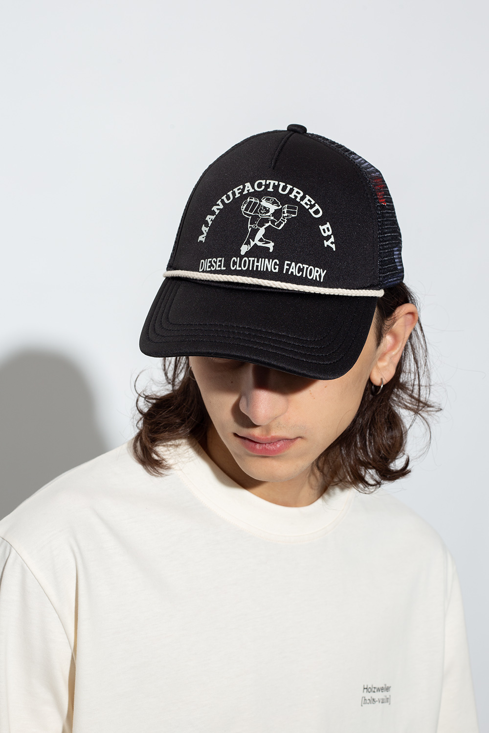 Diesel 'yellow logo patch cap