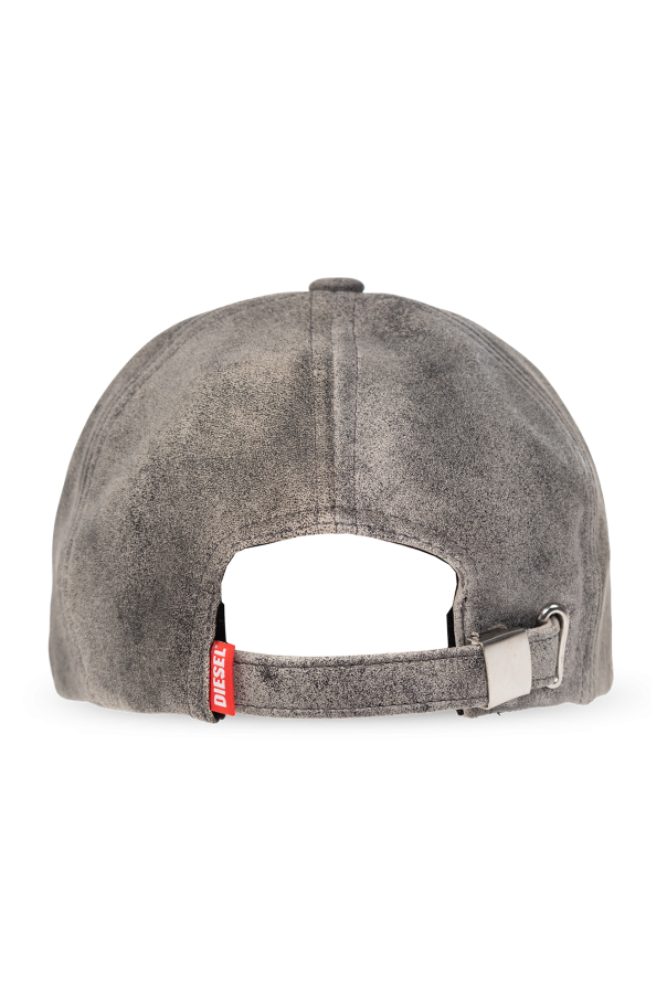 Diesel Skórzana czapka z daszkiem ‘C-OLAV’