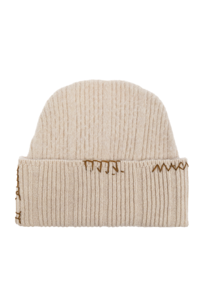 Wool beanie with stitching