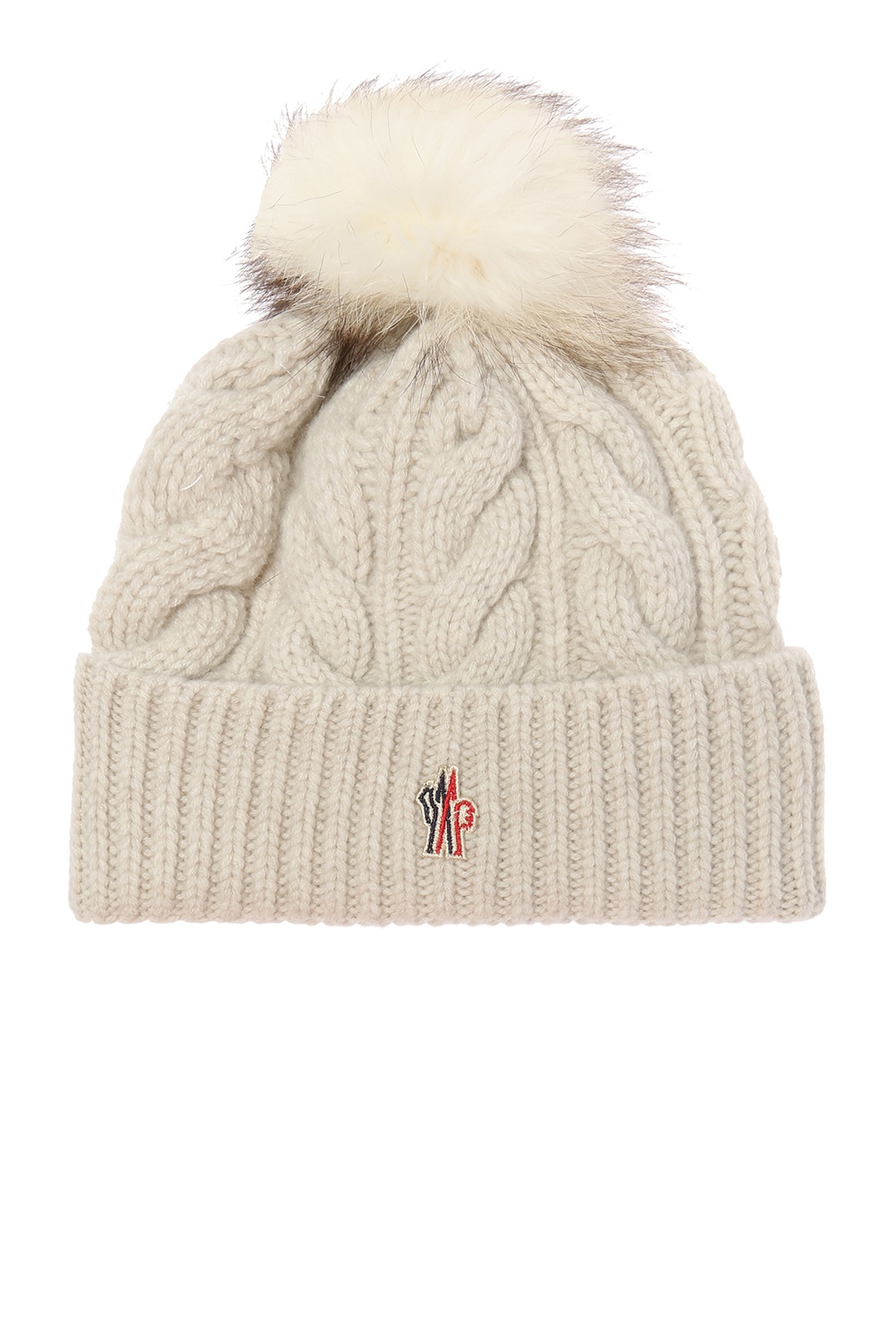 cream moncler hat