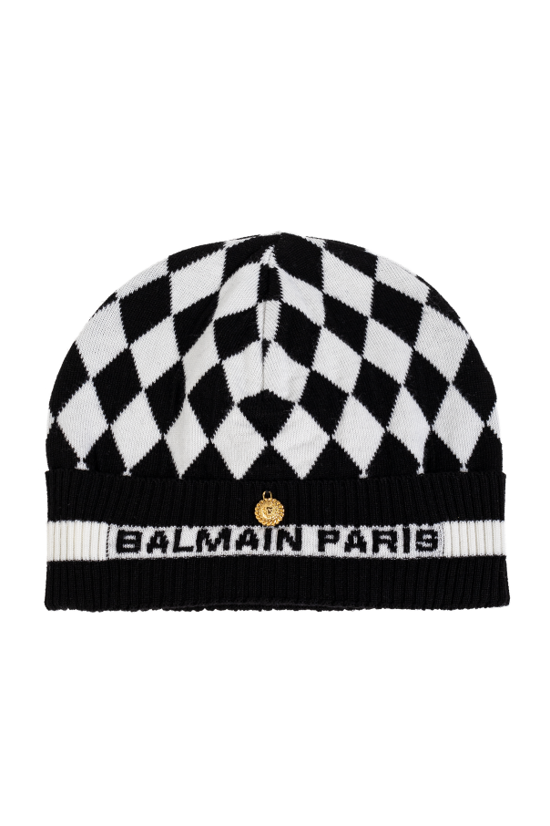 Balmain Wełniana czapka z logo