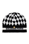 Balmain BLACK Wool hat with logo
