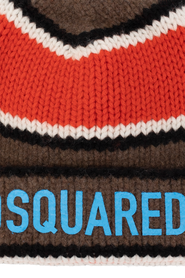 Dsquared2 Kids Wełniana czapka z logo