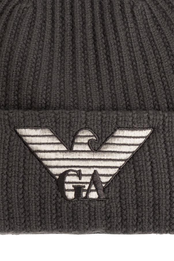 Emporio Armani Wool beanie with embroidered logo
