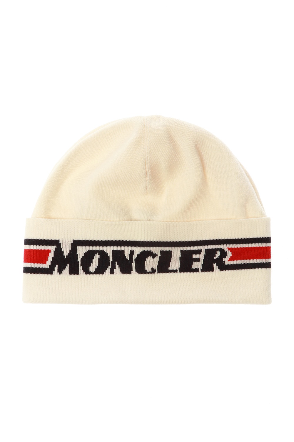 cream moncler hat