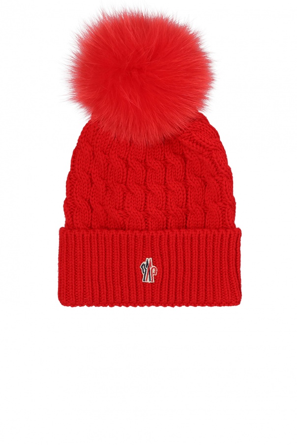 Moncler Grenoble Hat with fur pom-pom 