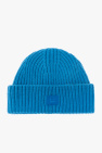Acne Studios Kids BLUE Wool beanie with logo