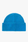 Acne Studios Kids BLUE Wool beanie with logo
