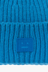 Acne Studios Kids BLUE Wool beanie with logo