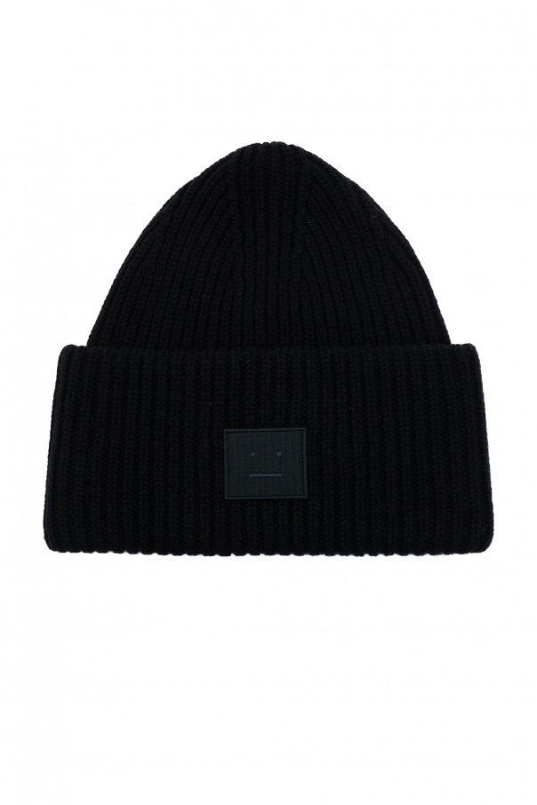 Rib-knit hat with logo od Acne Studios