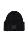 Acne Studios BLACK Rib-knit hat with logo