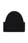 Acne Studios BLACK Rib-knit hat with logo