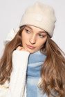 Acne Studios cream Beanie with logo