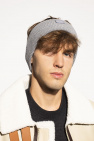 Acne Studios logo-patch knit hat Nude