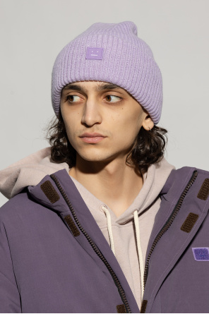 Acne Studios Monsoon Blue Bow Pearly Knit Beanie Hat