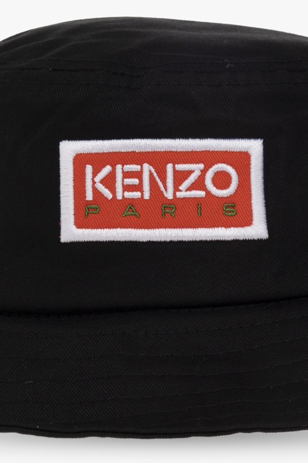 Kenzo slogan-embroidered cotton cap Rot