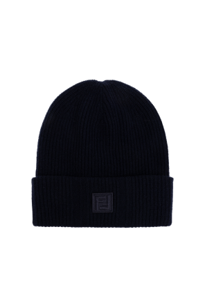 Wool hat with logo patch od Fendi