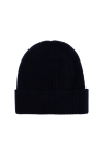 Fendi NAVY BLUE Wool hat with logo patch