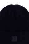 Fendi NAVY BLUE Wool hat with logo patch