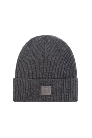 Wool hat with logo patch