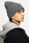 Fendi GREY Wool hat with logo patch