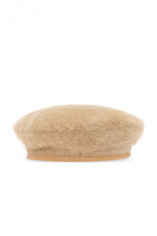 fendi knitted Logo-embroidered beret