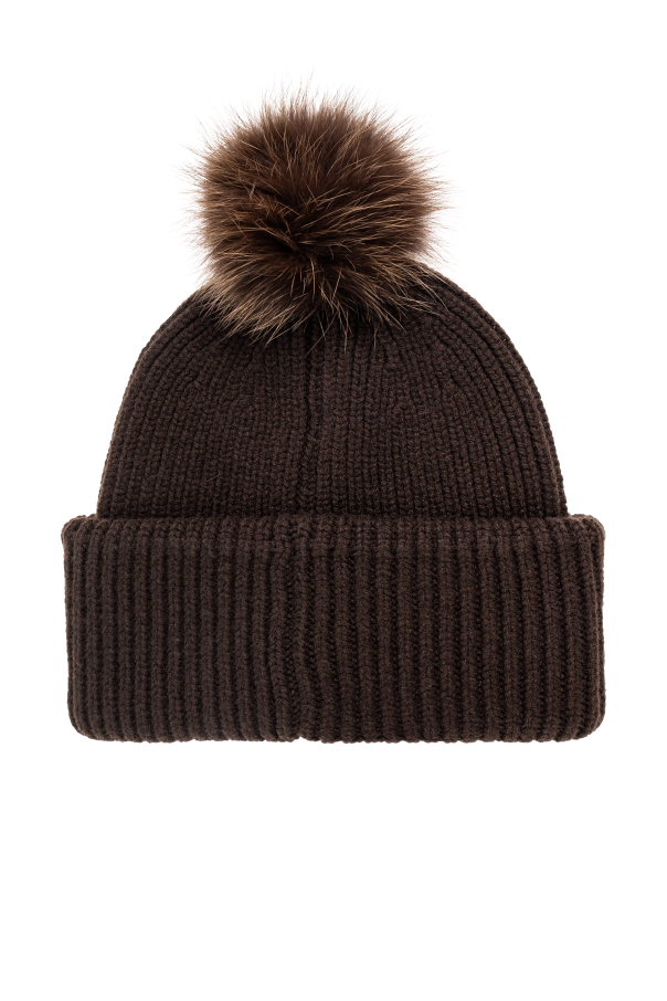 Fendi Gorro con pompón de pelo
