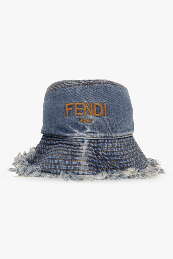 Fendi Denim bucket hat with vintage effect