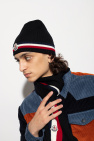Moncler NAVY BLUE Wool hat with logo