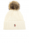 Moncler Grenoble cream Cashmere hat with pom-pom