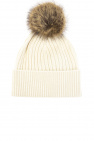 Moncler Grenoble cream Cashmere hat with pom-pom