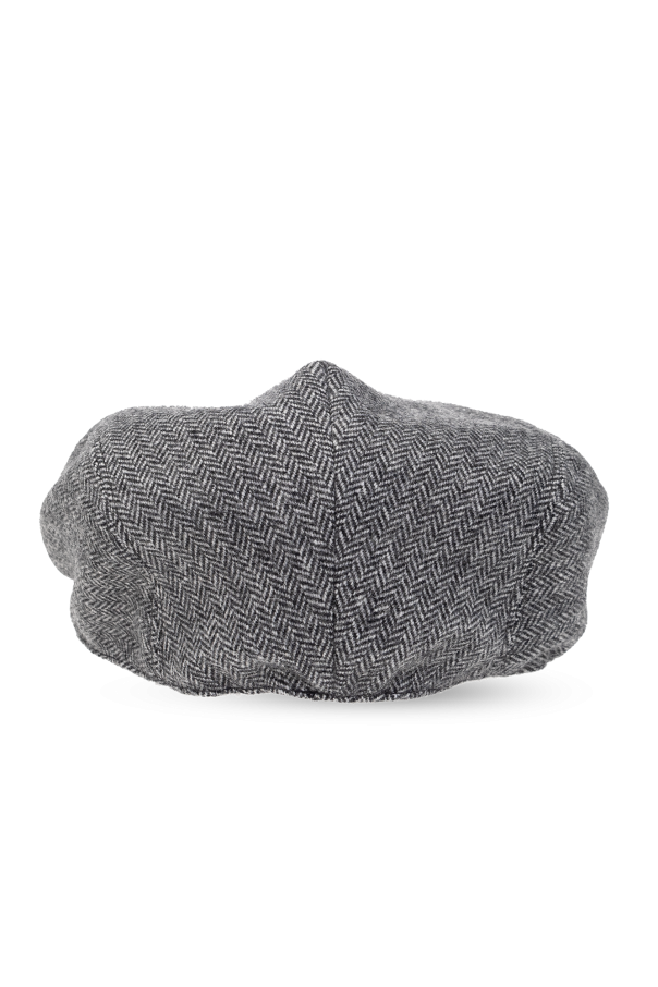 dolce gabbana herringbone canvas tote bag Flat cap with herringbone pattern