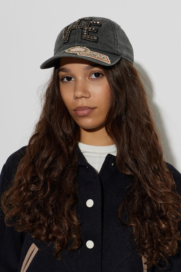 Golden Goose Grey Vintage Embellished Turtleneck Baseball Cap by Golden Goose