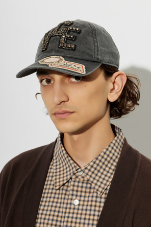 Golden Goose Grey Vintage Embellished Turtleneck Baseball Cap by Golden Goose