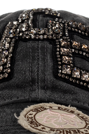 Golden Goose Grey Vintage Embellished Turtleneck Baseball Cap by Golden Goose
