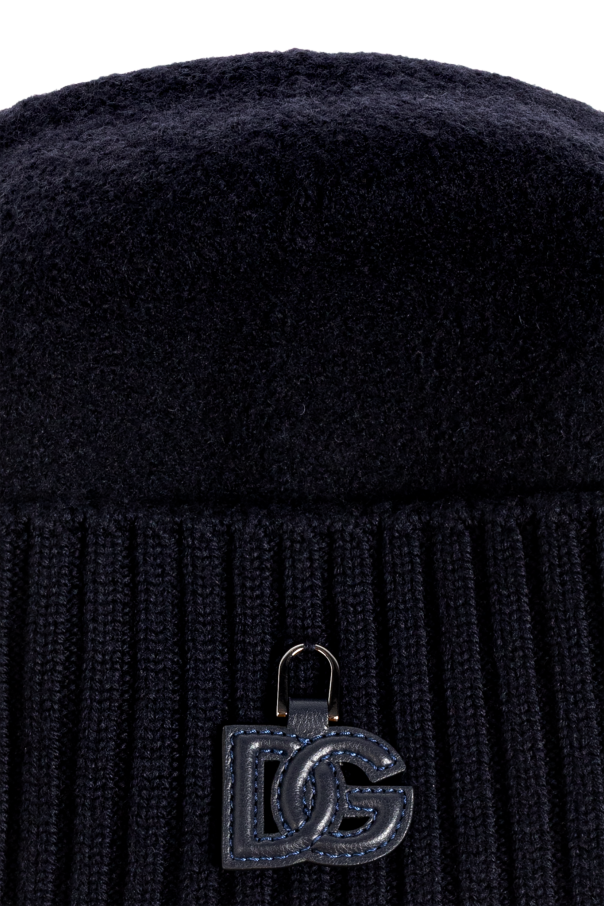 Dolce & Gabbana Wool beanie with logo patch