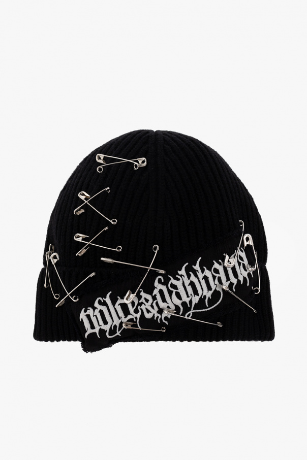 Dolce & Gabbana logo-patch wool beanie Cashmere beanie