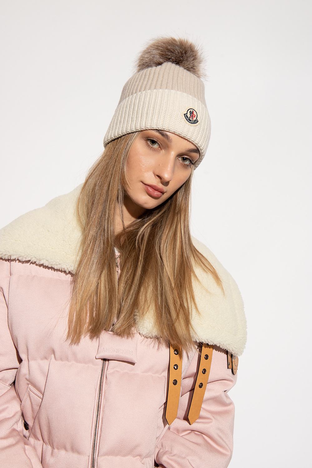 Moncler Beanie with furry pompom